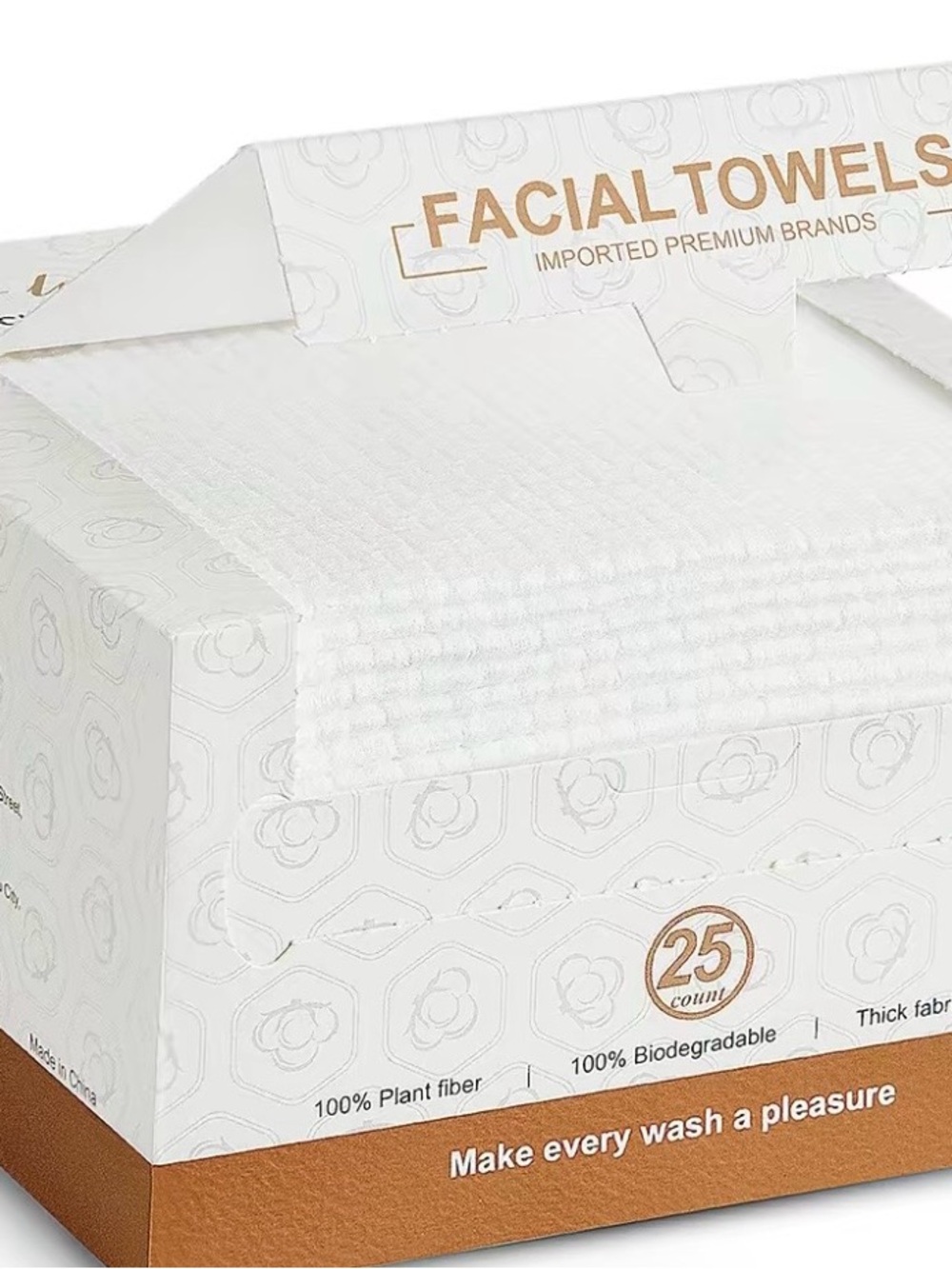 LUXU Disposable Thick Facial Towels – 25 Count | Ultra Soft Biodegradable Face